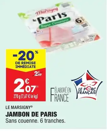 ALDI LE MARSIGNY jambon de paris offre