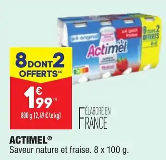 ALDI ACTIMEL saveur nature et fraise offre