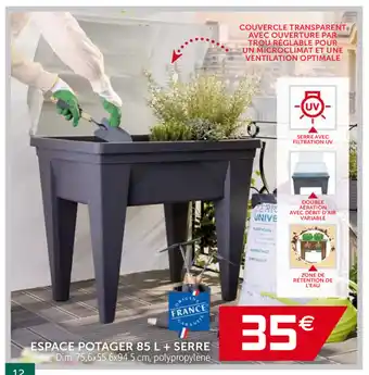 Gifi Espace Potager 85 L + Serre offre