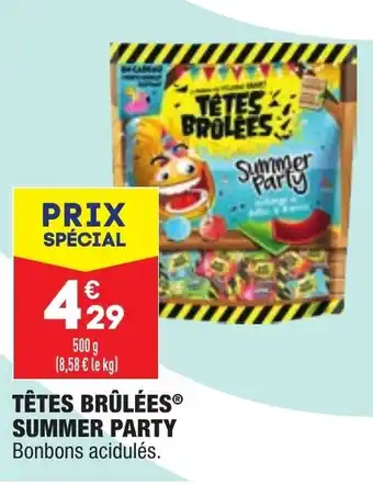 ALDI TETES BRULÉES SUMMER PARTY bonbons acidulés offre