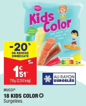ALDI MUCCI 18 kids color surgelées offre