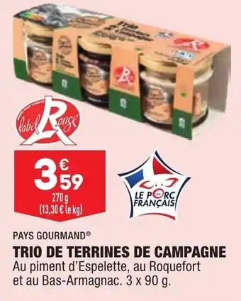 ALDI PAYS GOURMAND trio de terrines de campagne offre