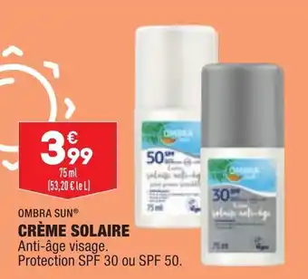 ALDI OMBRA SUN crème solaire offre