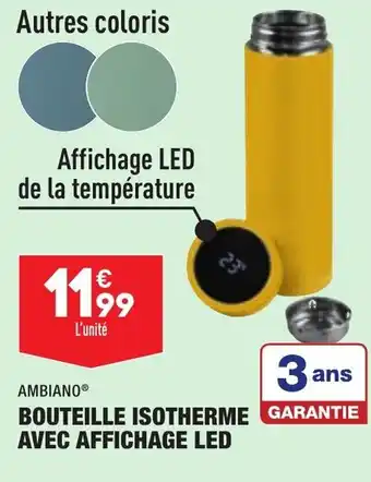 ALDI AMBIANO bouteile isotherme avec affichage led offre