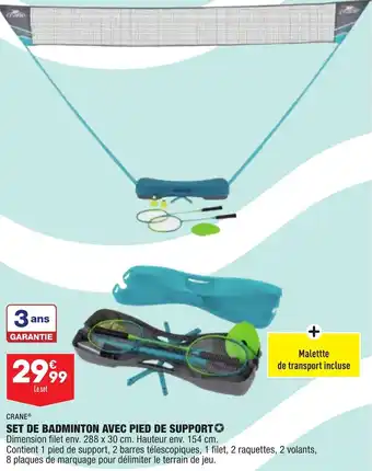 ALDI CRANE set de badminton avec pied de support offre