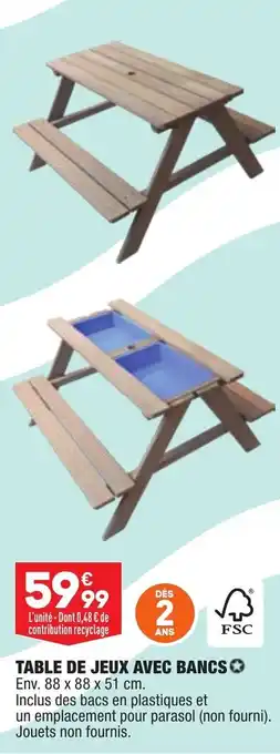 ALDI Table de jeux avec bancs offre