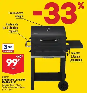 ALDI ENDERS barbecue charbon mason XL offre