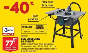 ALDI FERREX scie circulaire de table offre