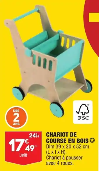 ALDI FSC chariot de course en bois offre