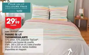 ALDI HOME CREATION LIVING parure de lit thermorégulante offre