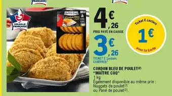E.Leclerc Cordon Bleu De Poulet offre