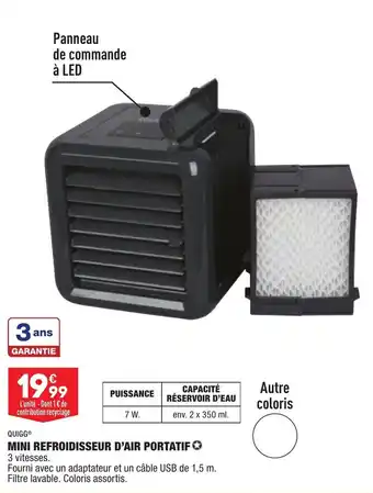 ALDI QUIGG mini refroidisseur d'air portatif offre
