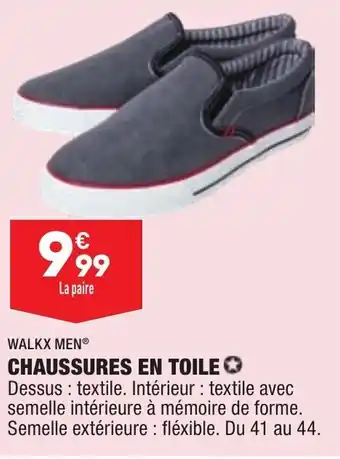 ALDI WALKX MEN chaussures en toile offre