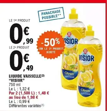 E.Leclerc Liquide Vaisselle Visior offre