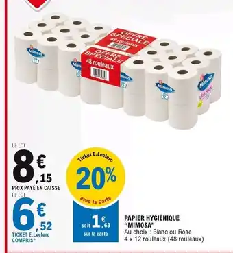 E.Leclerc Papier Hygiénique Mimosa offre