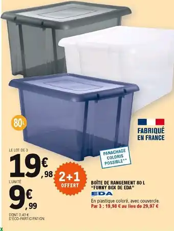 E.Leclerc Boîte De Rangement 80 L offre