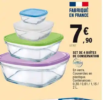 E.Leclerc Set de 4 boîtes de conservation offre