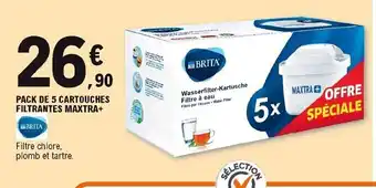 E.Leclerc Pack de 5 cartouches filtrantes Maxtra offre