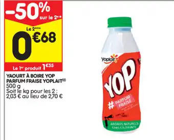 Leader Price Yaourt à Boire Yop Parfum Fraise Yoplait offre