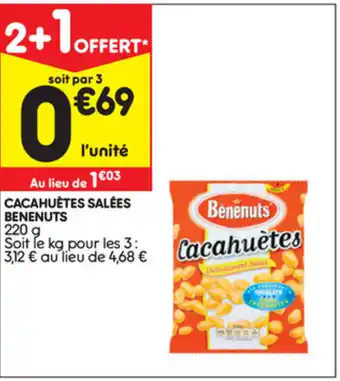 Leader Price Cacahuètes salées Benenuts offre