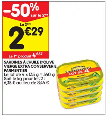 Leader Price Sardines à l'huile d'Olive Vierge Extra Conserverie offre