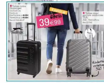 Kandy Valise Noire Slazenger, Valise Avec Serrure Renforcée Tsa offre