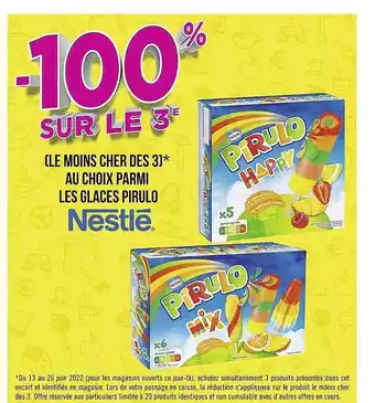 Casino Supermarchés Glaces Pirulo Nestlé offre