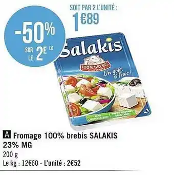 Casino Supermarchés Fromage 100% Brebis Salakis 24% Mg offre