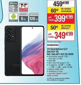 Cora x Carrefour Samsung Smartphone 6.5 offre