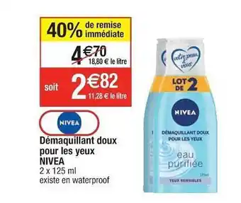 Cora x Carrefour Démaquillant Doux Pour Les Yeux Nivea 40% Remise Immédiate offre