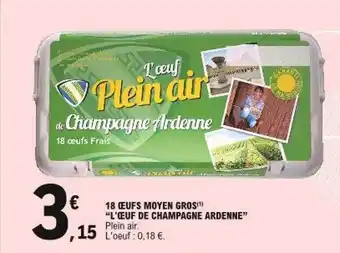 E.Leclerc 18 Oeufs Moyen Gros offre