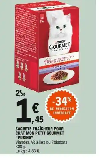 E.Leclerc Sachets Fraîcheur Pour Chat Mon Petit Gourmet offre