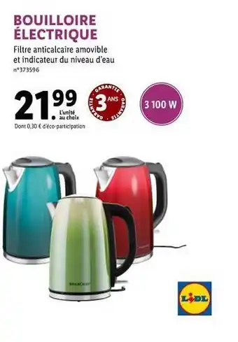 Lidl Bouilloire électrique offre