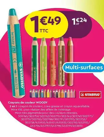 Calipage Crayons De Couleur Woody Stabilo offre