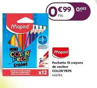 Calipage Pochette 12 Crayons De Couleur Color'peps Maped offre