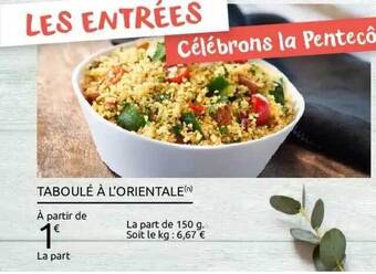 Carrefour Taboulé à L'orientale offre
