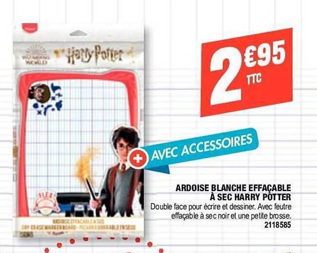 Promo Ardoise Blanche Effaçable à Sec Harry Potter chez Plein ciel