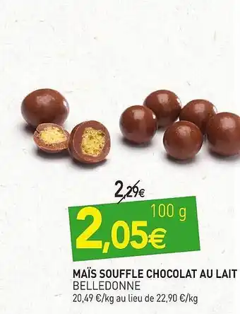 naturéO Maïs Souffle Chocolat Au Lait Belledonne offre