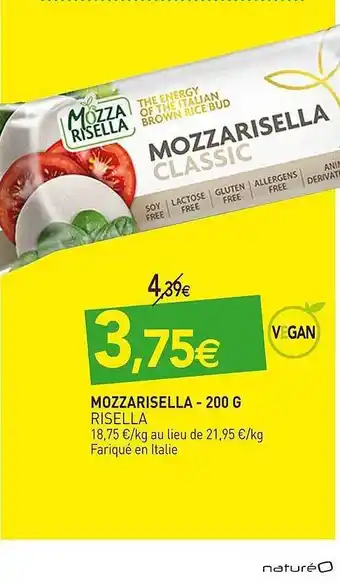 naturéO Mozzarella Risella -200 G offre