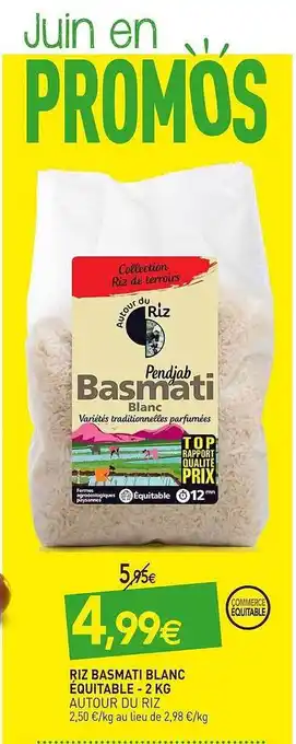 Riz Basmati Blanc équitable Autour Du Riz -2 Kg