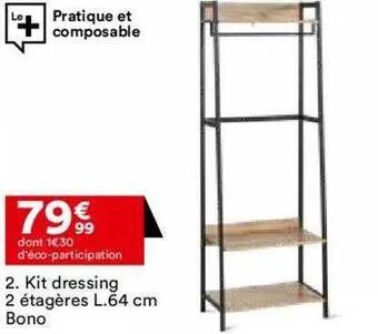 BUT Kit Dressing 2 étagères L. 64 Cm Bono offre
