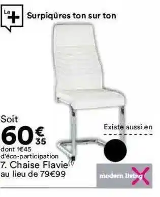 BUT Chaise Flavie Modern Living offre