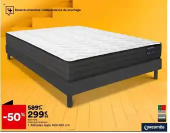 Matelas Gaïa 140 X 190 Cm Dreaméa