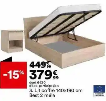 BUT Lit Coffré 140 X 190 Cm Best 2 Méla offre