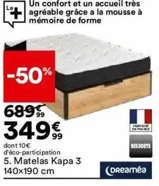 Matelas Kapa 3 140 X 190 Cm Dreaméa