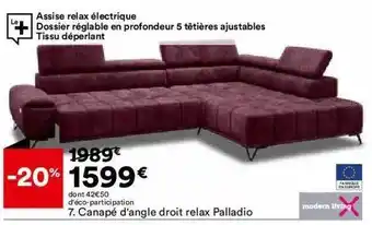 BUT Canapé D'angle Droit Relax Palladio Modern Living offre