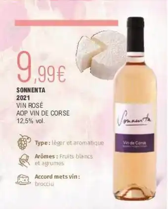 La Vignery Sonnenta 2021 Vin Rosé Aop Vin De Corse offre