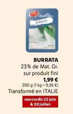 Lidl Burrata offre