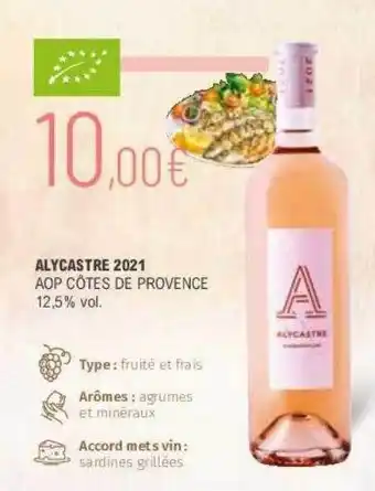 La Vignery Alycastre 2021 Aop Côtes De Provence offre