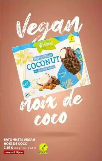 Lidl Bâtonnets Vegan Noix De Coco offre